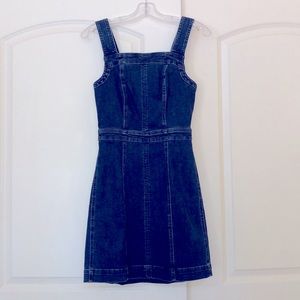 Madewell Denim Apron Bow-Back Dress NWT